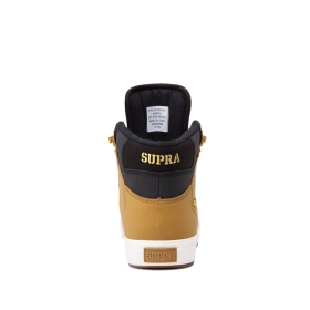 Supra Mens VAIDER COLD WEATHER High Top Shoes Black/Tan/bone | US-71813